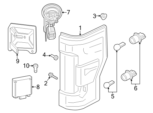 2023 Ford F-350 Super Duty Bulbs Diagram 2 - Thumbnail