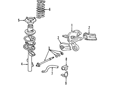 2001 Mercury Sable Rear Suspension Components, Stabilizer Bar Diagram 3 - Thumbnail