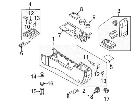 2007 Mercury Milan Panel Assembly - Console Diagram for 8E5Z-54045A36-CF