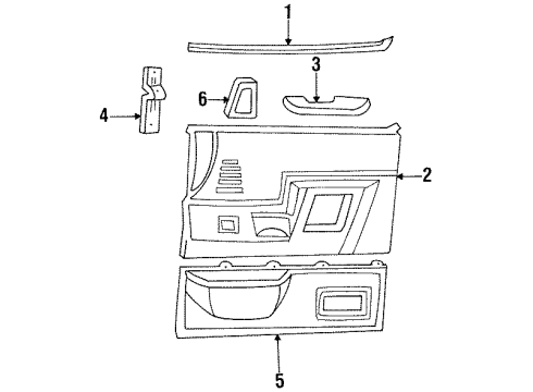 1994 Ford Bronco Interior Trim - Door Diagram