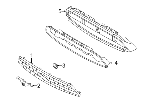 2014 Ford Mustang Grille & Components Diagram 6 - Thumbnail