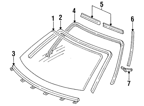 1996 Ford Probe Foam Tape Diagram for F7CZ-5403110-AA