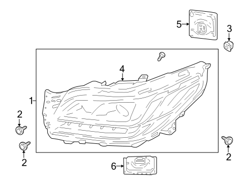 2021 Lincoln Navigator Headlamp Components Diagram