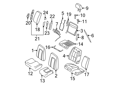 2008 Ford Expedition Seat Back Cover Assembly Diagram for EL1Z-7864417-AB