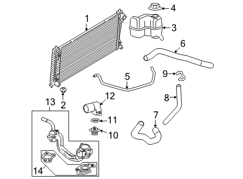 2007 Lincoln Navigator Radiator & Components Diagram