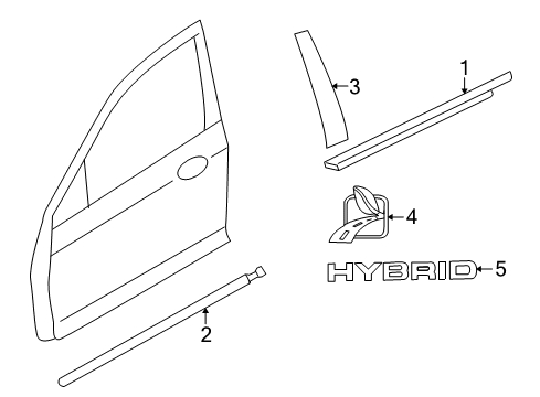 2011 Mercury Milan Exterior Trim - Front Door Diagram 2 - Thumbnail