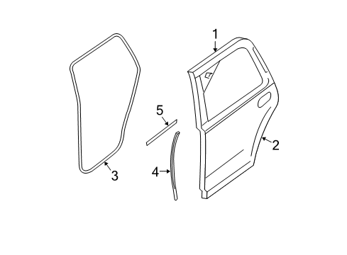 2011 Ford Expedition Rear Door, Body Diagram