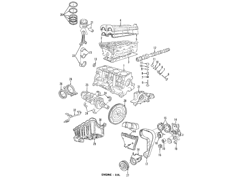 1999 Ford Contour Clutch & Flywheel Diagram 3 - Thumbnail