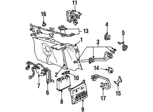 1998 Ford Crown Victoria Sender And Pump Assembly Diagram for XW1Z-9H307-AG