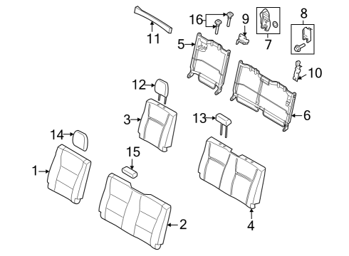 2022 Ford F-150 Lightning COVER ASY - REAR SEAT BACK Diagram for NL3Z-1666600-PA