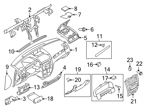 2011 Mercury Milan Cover Assembly Diagram for AE5Z-5404459-AB