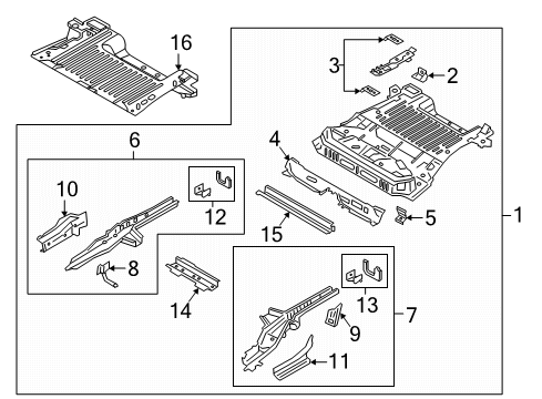 2020 Ford EcoSport MEMBER ASY - FLOOR SIDE - REAR Diagram for GN1Z-7410125-W