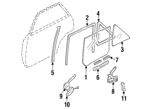 1999 Ford Escort Weatherstrip Fixed Gla Diagram for F7CZ5426929AA