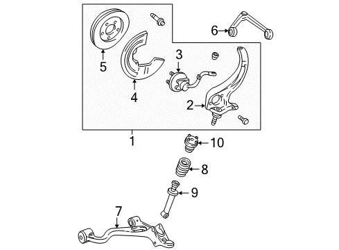 2004 Lincoln LS Front Suspension, Control Arm Diagram 1 - Thumbnail