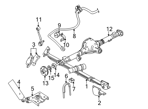 1998 Ford Explorer Rear Suspension, Control Arm, Ride Control Diagram 1 - Thumbnail