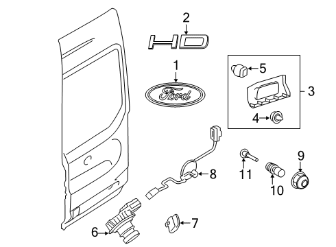 2015 Ford Transit-350 Exterior Trim - Back Door Diagram 2 - Thumbnail