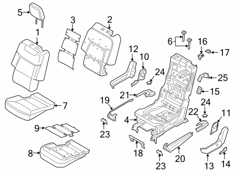 2021 Ford Explorer COVER ASY - REAR SEAT BACK Diagram for MB5Z-7866600-EA