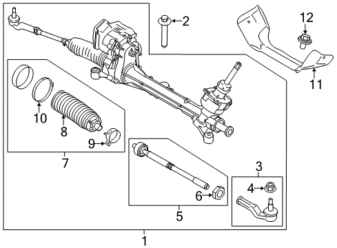 2016 Ford Transit Connect GEAR - RACK AND PINION STEERIN Diagram for HV6Z-3504-EV