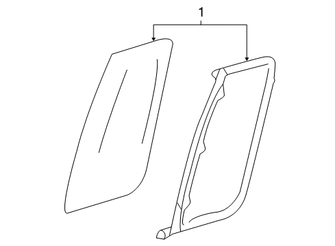 2004 Ford F-150 Rear Door - Glass & Hardware Diagram 1 - Thumbnail