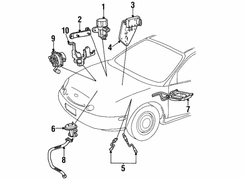 1998 Ford Taurus Reservoir Assembly Diagram for F5OZ-9D653-AA