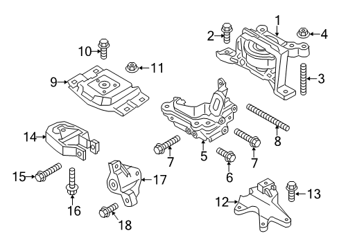 2017 Ford Escape Engine & Trans Mounting Diagram 1 - Thumbnail