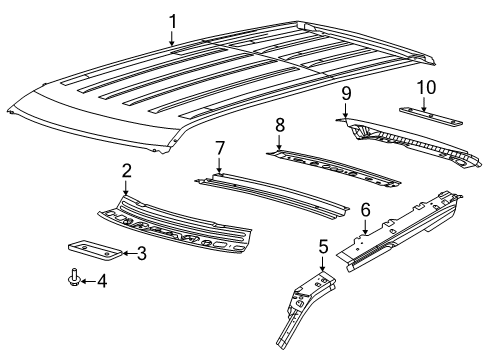 2019 Ford Explorer Roof & Components Diagram 1 - Thumbnail