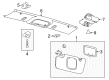 Ford Mustang Sun Visor Diagram - DR3Z-7604104-AA