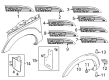 Ford F-350 Super Duty Mud Flaps Diagram - 7C3Z-16A586-AB