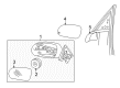 Ford Thunderbird Car Mirror Diagram - 1W6Z-17K707-AB