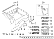 2011 Ford F-150 Mud Flaps Diagram - 5L3Z-16A550-AAA