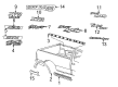 Ford F-250 Mud Flaps Diagram - F65Z-16A550-DD