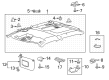 2022 Ford F-150 Lightning Sun Visor Diagram - JL3Z-1504105-UC