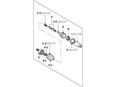 Ford YL8Z-3A428-BA Shaft - Front Axle