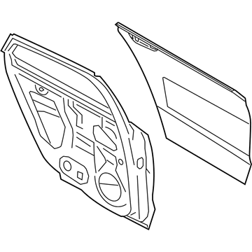 Lincoln DP5Z-5424630-A Door Assy - Rear - Less Hinges