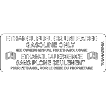 Mercury YU5Z-9A095-BA Fuel Label