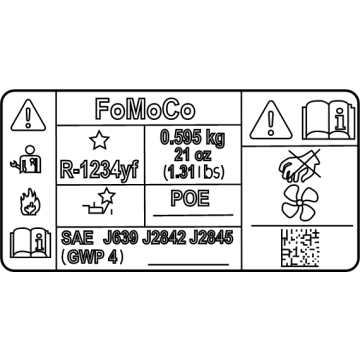 Ford LJ9Z-1503050-B A/C Label