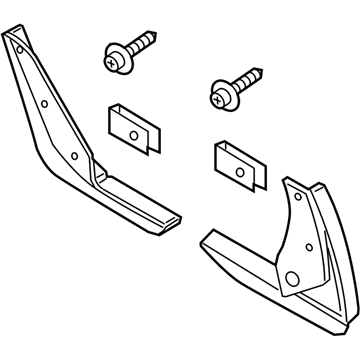 Ford GA1Z-16A550-BA Splash Guards - Molded, Rear, Med. Dk. Platinum, With Lincoln Logo