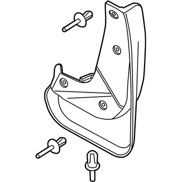 Ford AM5Z-16A550-A Splash Guards - Molded, Black, Front Pair