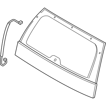 Ford 3L2Z-78422A12-AC Glass W/Applique