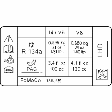 Ford PR3Z-9900014-A A/C Label