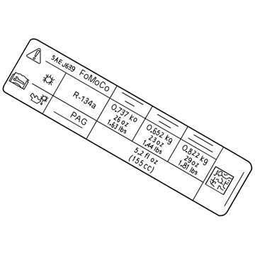 Ford DG1Z-5400014-A A/C Label