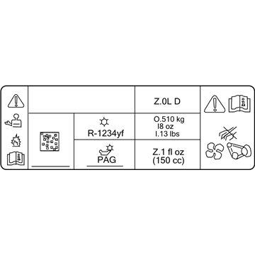 Lincoln KT4Z-1503050-B A/C Label